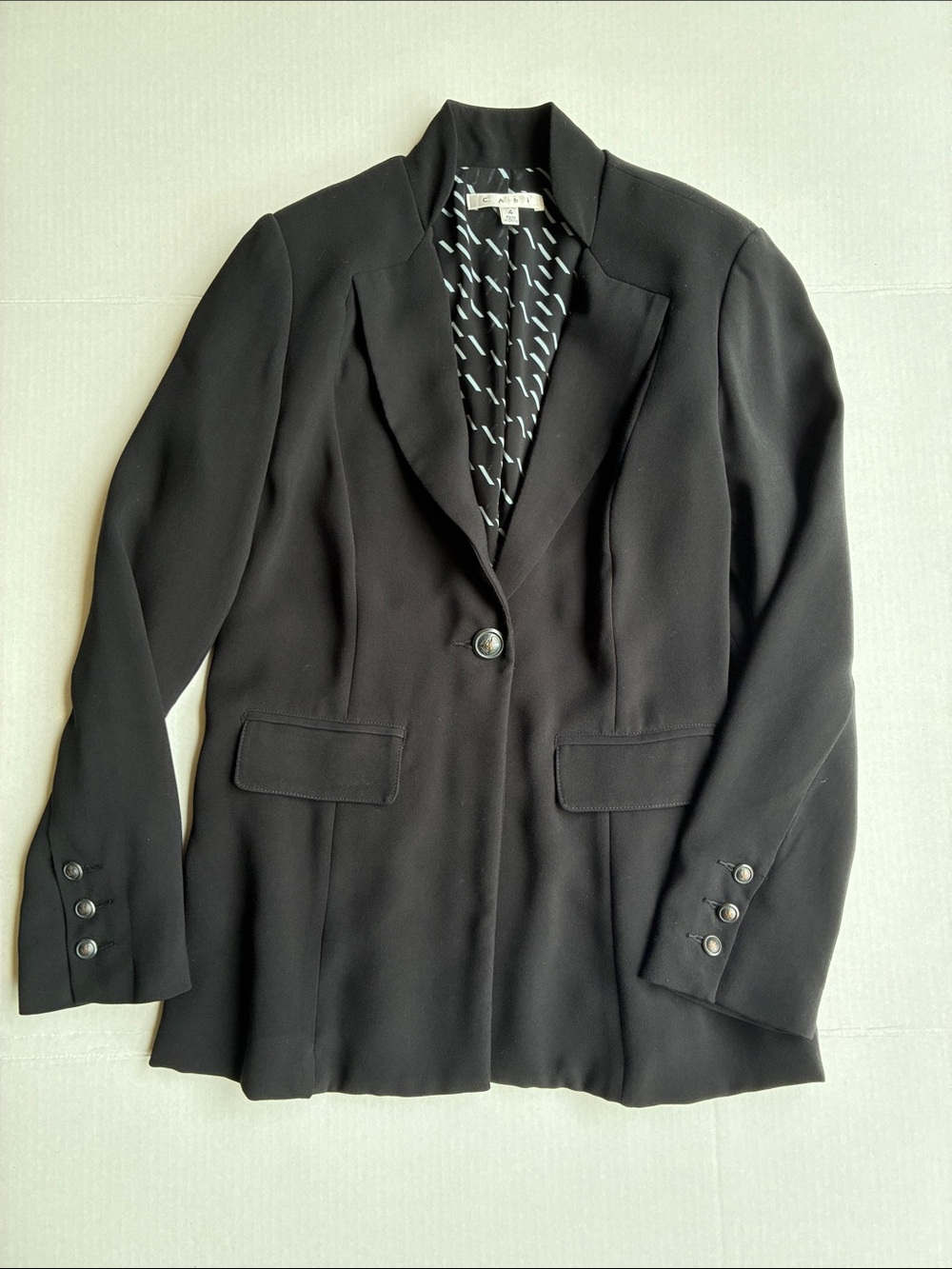 CAbi Black Single-Button Tailored Blazer